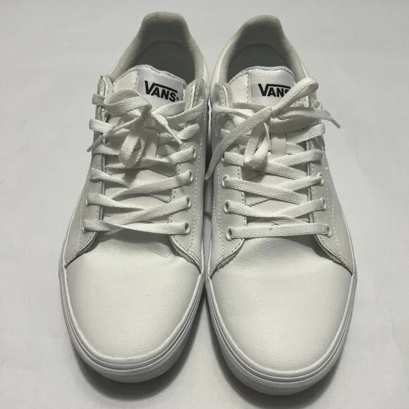 Vans White Leather "Seldan" Low Top Sneaker - Picture 3 of 14